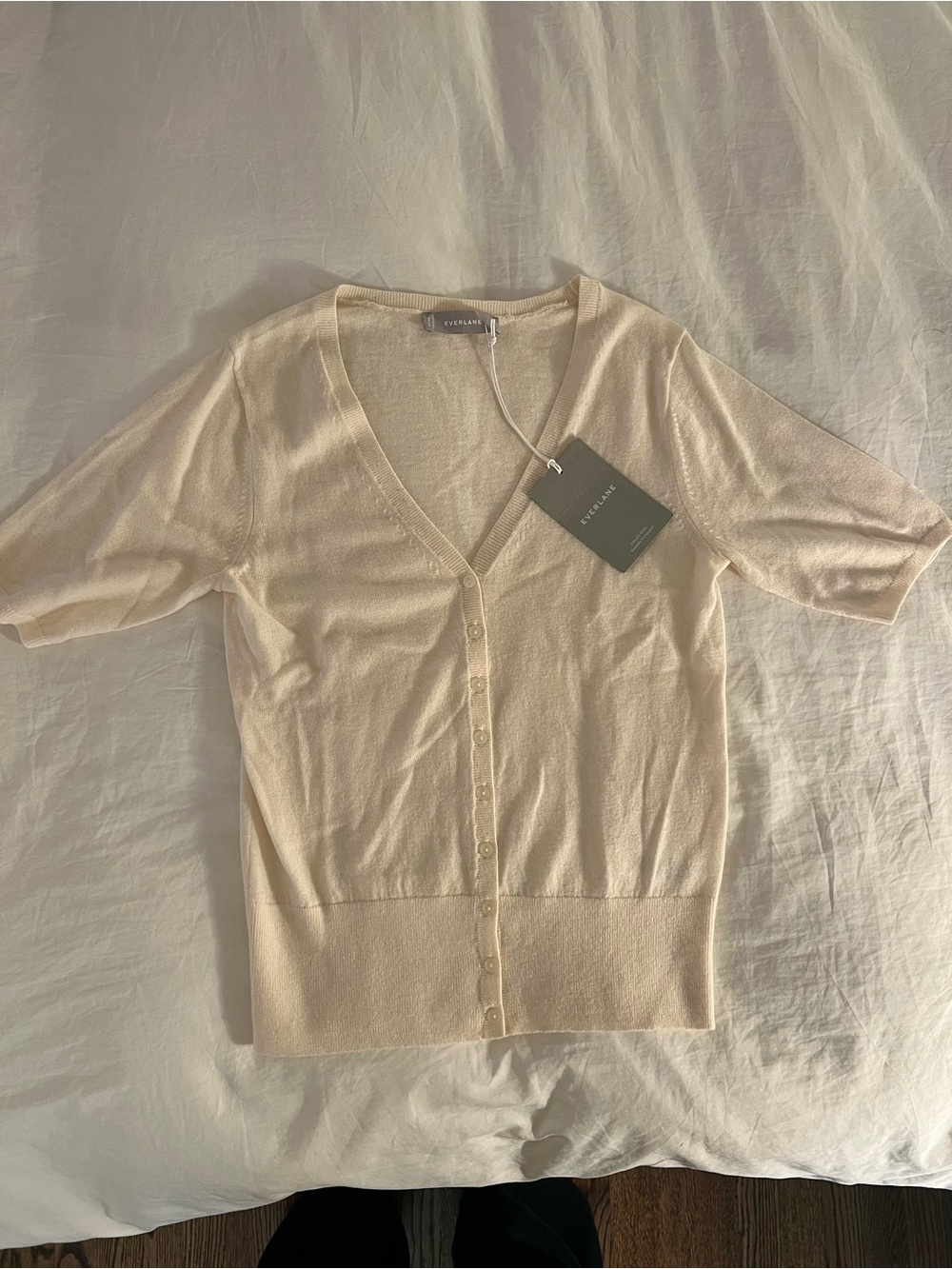 NWT Everlane Soft V-Neck Short Sleeve Cardigan,sz S